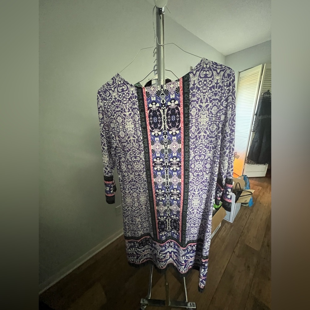 3/$20 London Times 3/4 sleeve Purple and Pink dress size 12